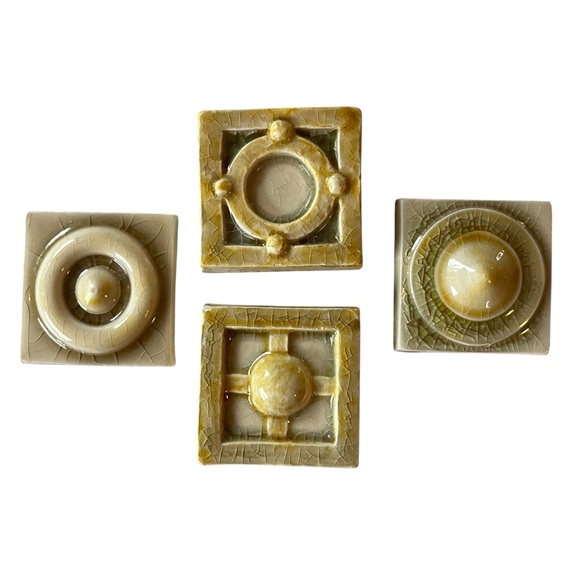 Ceramic tile refrigerator magnets - set of 4 - Picture 1 of 7